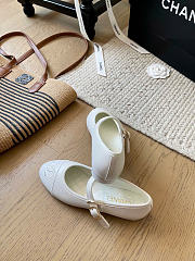 Kitlife Chanel Mary Janes Lambskin White Shoes - 3