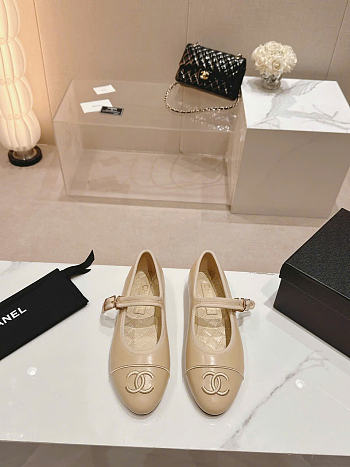 Kitlife Chanel Mary Janes Lambskin Beige Shoes