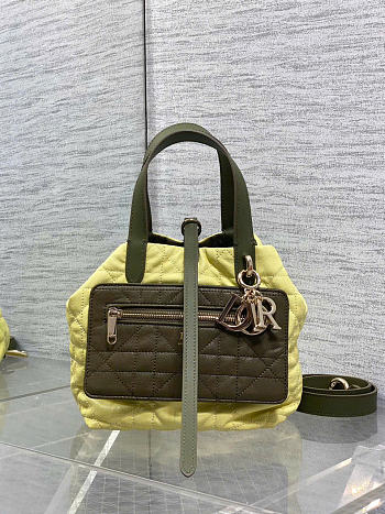 Kitlife Dior Small Toujours Reversible Handbag Yellow & Green 23x15x15cm