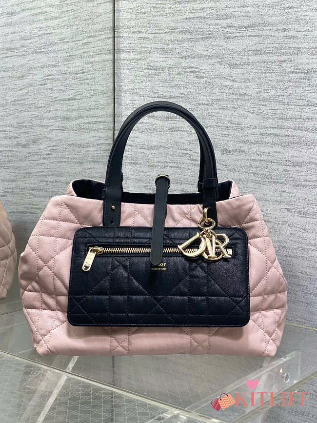Kitlife Dior Medium Toujours Reversible Handbag Pink & Black 28.5x19x21cm - 1