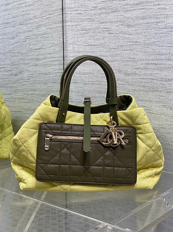 Kitlife Dior Medium Toujours Reversible Handbag Yellow & Green 28.5x19x21cm