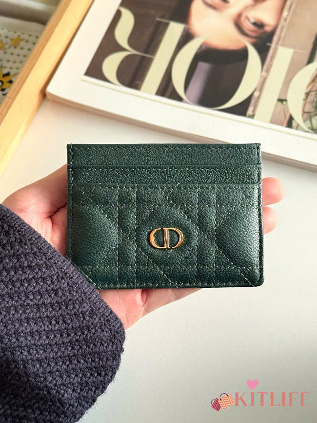 Kitlife Dior Caro Card Holder Dark Green 10.5x7.5cm - 1