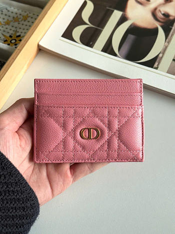 Kitlife Dior Caro Card Holder Pink 10.5x7.5cm