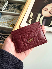 Kitlife Dior Caro Card Holder Burgundy 10.5x7.5cm - 1