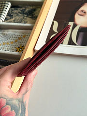 Kitlife Dior Caro Card Holder Burgundy 10.5x7.5cm - 5