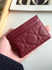 Kitlife Dior Caro Card Holder Burgundy 10.5x7.5cm - 3