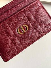 Kitlife Dior Caro Card Holder Burgundy 10.5x7.5cm - 2