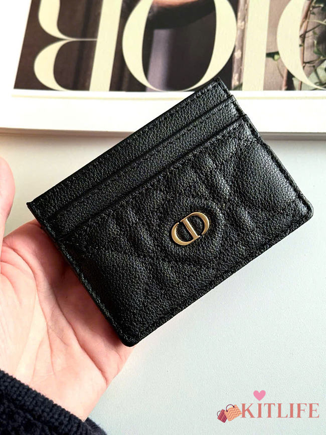 Kitlife Dior Caro Card Holder Black 10.5x7.5cm - 1