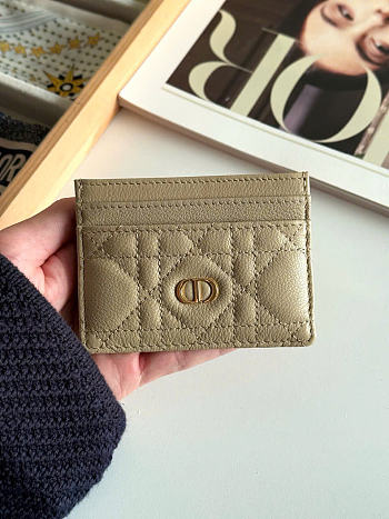 Kitlife Dior Caro Card Holder Beige 10.5x7.5cm