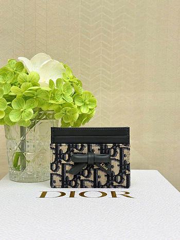 Kitlife Dior Bow Card Holder Blue Obique 10.5x7.5cm