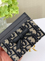 Kitlife Dior Bow Card Holder Blue Obique 10.5x7.5cm - 3