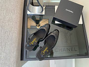 Kitlife Chanel Black Calfskin Quilted Cap Toe CC Slingback Pumps 65mm - 5