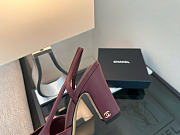 Kitlife Chanel Burgundy Calfskin Cap Toe CC Slingback Pumps 65mm - 5
