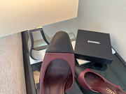 Kitlife Chanel Burgundy Calfskin Cap Toe CC Slingback Pumps 65mm - 4