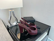 Kitlife Chanel Burgundy Calfskin Cap Toe CC Slingback Pumps 65mm - 2