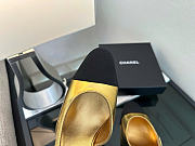 Kitlife Chanel Gold Calfskin Cap Toe CC Slingback Pumps 65mm  - 5