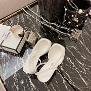 Kitlife Chanel White Calfskin Cap Toe CC Slingback Pumps 65mm - 3