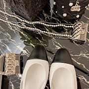 Kitlife Chanel White Calfskin Cap Toe CC Slingback Pumps 65mm - 2