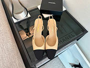 Kitlife Chanel Beige Calfskin Cap Toe CC Slingback Pumps 65mm - 1