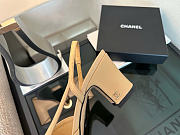 Kitlife Chanel Beige Calfskin Cap Toe CC Slingback Pumps 65mm - 5