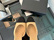 Kitlife Chanel Beige Calfskin Cap Toe CC Slingback Pumps 65mm - 4