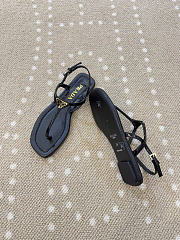 Kitlife Prada Black Patent Leather Thong Sandals - 6