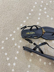 Kitlife Prada Black Patent Leather Thong Sandals - 5