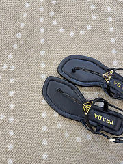 Kitlife Prada Black Patent Leather Thong Sandals - 3