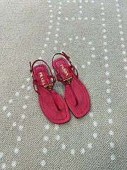 Kitlife Prada Red Patent Leather Thong Sandals - 1