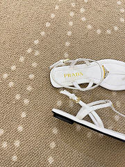 Kitlife Prada White Patent Leather Thong Sandals - 6