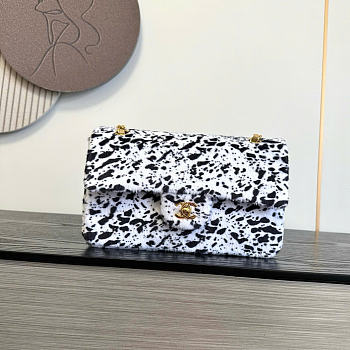 Kitlife Chanel 26A Leopard Print Genuine Wool Classic Flap Bag 25cm
