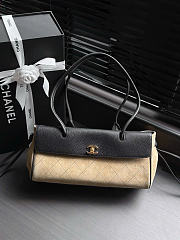 Kitlife Chanel Small Shopping Bag Black Calfskin & Beige Suede AS6288 31x15x12cm  - 1