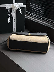 Kitlife Chanel Small Shopping Bag Black Calfskin & Beige Suede AS6288 31x15x12cm  - 5