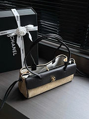 Kitlife Chanel Small Shopping Bag Black Calfskin & Beige Suede AS6288 31x15x12cm  - 4