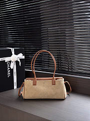 Kitlife Chanel Small Shopping Bag Brown Calfskin & Beige Suede AS6288 31x15x12cm  - 4