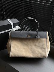 Kitlife Chanel Large Shopping Bag Black Calfskin & Beige Suede AS6289 33x43x17.5cm  - 1
