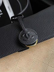 Kitlife Chanel Large Shopping Bag Black Calfskin & Beige Suede AS6289 33x43x17.5cm  - 3