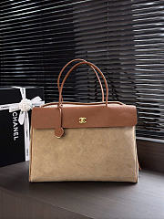 Kitlife Chanel Large Shopping Bag Brown Calfskin & Beige Suede AS6289 33x43x17.5cm - 1