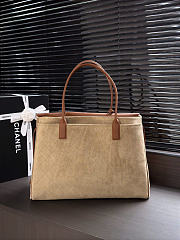 Kitlife Chanel Large Shopping Bag Brown Calfskin & Beige Suede AS6289 33x43x17.5cm - 6