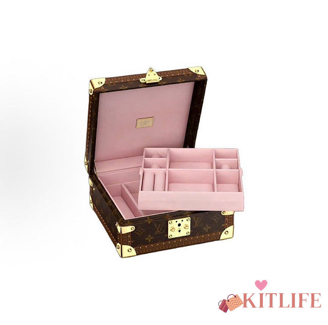 Kitlife Louis Vuitton Coffret Joaillerie Trunk Brown & Pink M10171 24x12.5x24c - 1