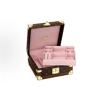 Kitlife Louis Vuitton Coffret Joaillerie Trunk Brown & Pink M10171 24x12.5x24c