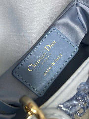 Kitlife Dior Lady Micro Embroidered Blue Beaded Bag 12x10x5cm - 5