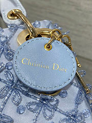 Kitlife Dior Lady Micro Embroidered Blue Beaded Bag 12x10x5cm - 4