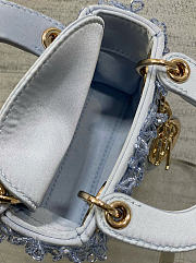 Kitlife Dior Lady Micro Embroidered Blue Beaded Bag 12x10x5cm - 2