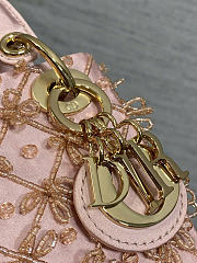 Kitlife Dior Lady Micro Embroidered Pink Beaded Bag 12x10x5cm - 3
