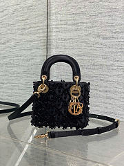 Kitlife Dior Lady Micro Embroidered Black Beaded Bag 12x10x5cm - 1