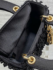 Kitlife Dior Lady Micro Embroidered Black Beaded Bag 12x10x5cm - 6
