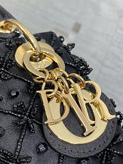 Kitlife Dior Lady Micro Embroidered Black Beaded Bag 12x10x5cm - 5