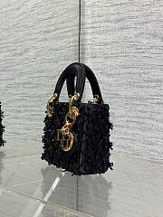Kitlife Dior Lady Micro Embroidered Black Beaded Bag 12x10x5cm - 4