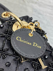 Kitlife Dior Lady Micro Embroidered Black Beaded Bag 12x10x5cm - 2